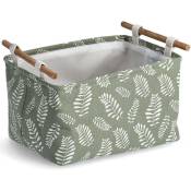 Zeller - Boîte de rangement en coton avec poignée, motif de feuilles