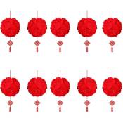 10 Pièces Séries / Ensemble de 23 Cm Décorations de un Chinois Fuzi Hortensia Lanterne un Lanterne Fournitures-Rouge