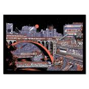 Affiche 50x70 cm et cadre noir - Tokyo by night - Paiheme