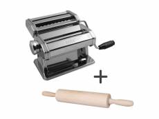 Bama machine à pâtes avec rouleau à pâtisserie en bois figaro inox EYKI600-RVS