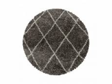 Berbere - tapis rond de style berbère - taupe et ivoire 160 x 160 cm ALVOR1601603401TAUPE