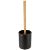 Brosse wc polyresine - noir mat bambou Tendance