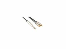 Cable professionnel audio, 2 x rca male vers jack stéréo 6.35mm (6m) VELLpac131