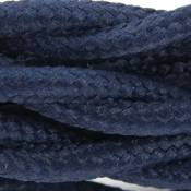 Câble textile coton torsadé bleu marine naturel -