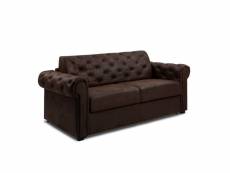 Canapé chesterfield convertible express 140 cm sommier