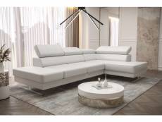 Canapé d'angle en cuir emporio mini 300 x180 cm en plusieurs couleurs - couleur: blanc - angle: gauche Azura-44762_20401