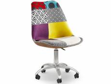Chaise de bureau pivotante - tissu patchwork - ray