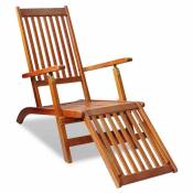 Chaise longue en bois d'acacia - Naturel - 167 x 56 x 75 cm