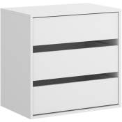 Commode à 3 tiroirs pour armoire coloris blanc - Longueur 60 x Profondeur 40 x Hauteur 60 cm Pegane