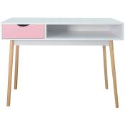Console Onepink 100x50x80cm Thinia Home Naturel/Blanc/Rose