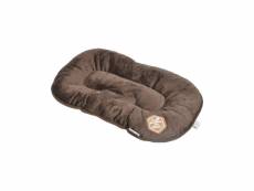Coussin flocon patchy reversible 69*44cm chocolat taupe
