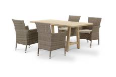 Ensemble jardin table en bois 170x90 et 4 chaises