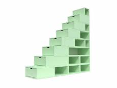 Escalier cube de rangement hauteur 200 cm vert pastel ESC200-VP