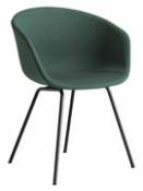 Fauteuil rembourré About a chair AAC27 / Tissu intégral & métal - Hay vert en tissu