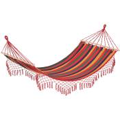 Hamac de voyage respirant portable toile de hamac dim. 2L x 1l m coton polyester multicolore - Multicolore