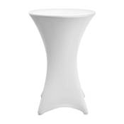 Housses blanches pour table haute pliante 105 CM.Blanc.Ø 80-85 cm - Blanc - Tolletour