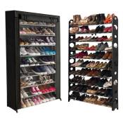 Idmarket - tagère range chaussures 50 paires modulable + housse noire - Noir