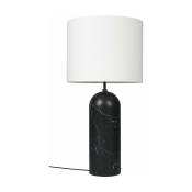 Lampe basse blanche base noire en marbre XL Gravity - Gubi
