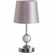 Lampe de table en porcelaine argentée Lampe de table en tissu Abat-jour 34x17x17 cm