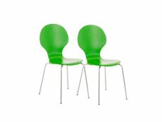 Lot de 2 chaises empilables en bois diego , vert