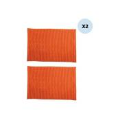 Lot de 2 tapis de bain Microfibre chenille 40x60cm Orange MSV Orange