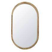 Miroir ovale en bois de manguier 70x121