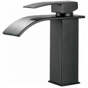 Mitigeur de lavabo Robinet cascade noir avec bec haut mitigeur lavabo haut monotrou (haut)