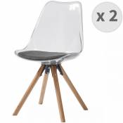 Moloo ICE-Chaise design polycarbonate pieds chêne