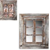 Mucola - cadre photo volet étagère en bois 64cm,