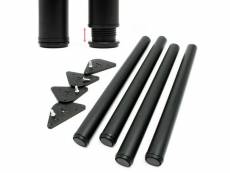 Pied de table lot de 4 acier inoxydable noir réglable diamètre 60mm 82-85 cm support table helloshop26 16_0000685