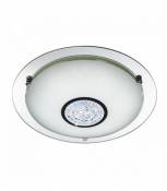 Plafonnier salle de bain ip44 led 31cm chrome miroir halo