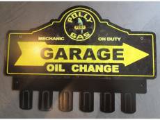 "plaque tole épaisse support de clé en métal polly gasoline huile déco garage loft 38x31 cm"
