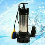 Pompe submersible pour eaux usées - 1500 w - 2 cv - En acier inoxydable - 36000 l/h - Pour vider l'eau sale ou propre, étang, piscine, cave.