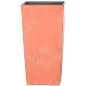 Prosperplast - Urbi Square Effect Pot haut 26,6L plastique avec deposit 50x26,5x26,5 cm Terracotta - Terracotte
