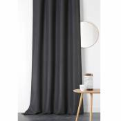 Rideau obscurcissant et isolant à galon fronceur - Noir - 140 x 260 cm