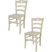 T M C S - Tommychairs - Set 2 chaises cuore pour cuisine, bar et salle à manger, robuste structure en bois de hêtre peindré en couleur aniline