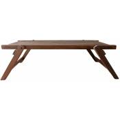 Table basse pliante en bois recyclé Pamir - Bois foncé