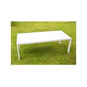 Table de jardin aluminium blanc 220 cm x 103 cm x 76