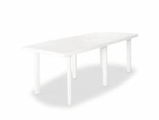 Table de jardin blanc 210 x 96 x 72 cm plastique 43595