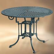 Table de jardin en métal teide 90 ronde aluminium laqué bleu