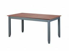 Table en pin massif avec structure peinte en gris et plateau marron, 160x90x75 cm 8052773576093
