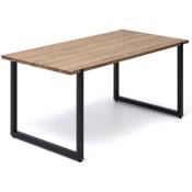 Table salle à manger Uley Vintage Industriel Pied noir. 80X160x76cm - Noir