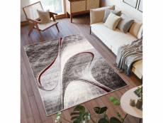 Tapis de salon design moderne petra tapiso rouge crème marron ondes 120x170 cm 6019 1 564 1,20*1,70 PETRA
