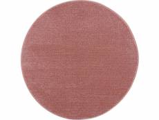 Tara - tapis rond uni rose à relief linéaire 200x200cm fancy-900-lila-200x200rund