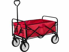 Tectake chariot de jardin pliable 80 kg - rouge 400906