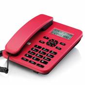 Téléphone Liuyu · Maison de Vie Bureau Ménage Fixe Fixe sans Batterie Hôtel (Color : Red)