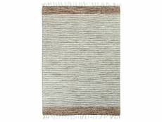 Terra cotton bandes - tapis 100% coton bandes sable-blanc 120x170 ALE3218111207820