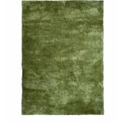 Thedecofactory - cocoon - Tapis à poils longs toucher laineux vert rouillé 160x230 - Vert