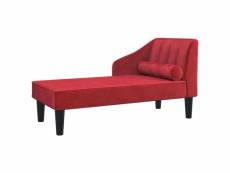 Vidaxl chaise longue avec traversin rouge bordeaux