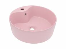 Vidaxl lavabo de luxe avec trop-plein rose mat 36x13 cm céramique 147032